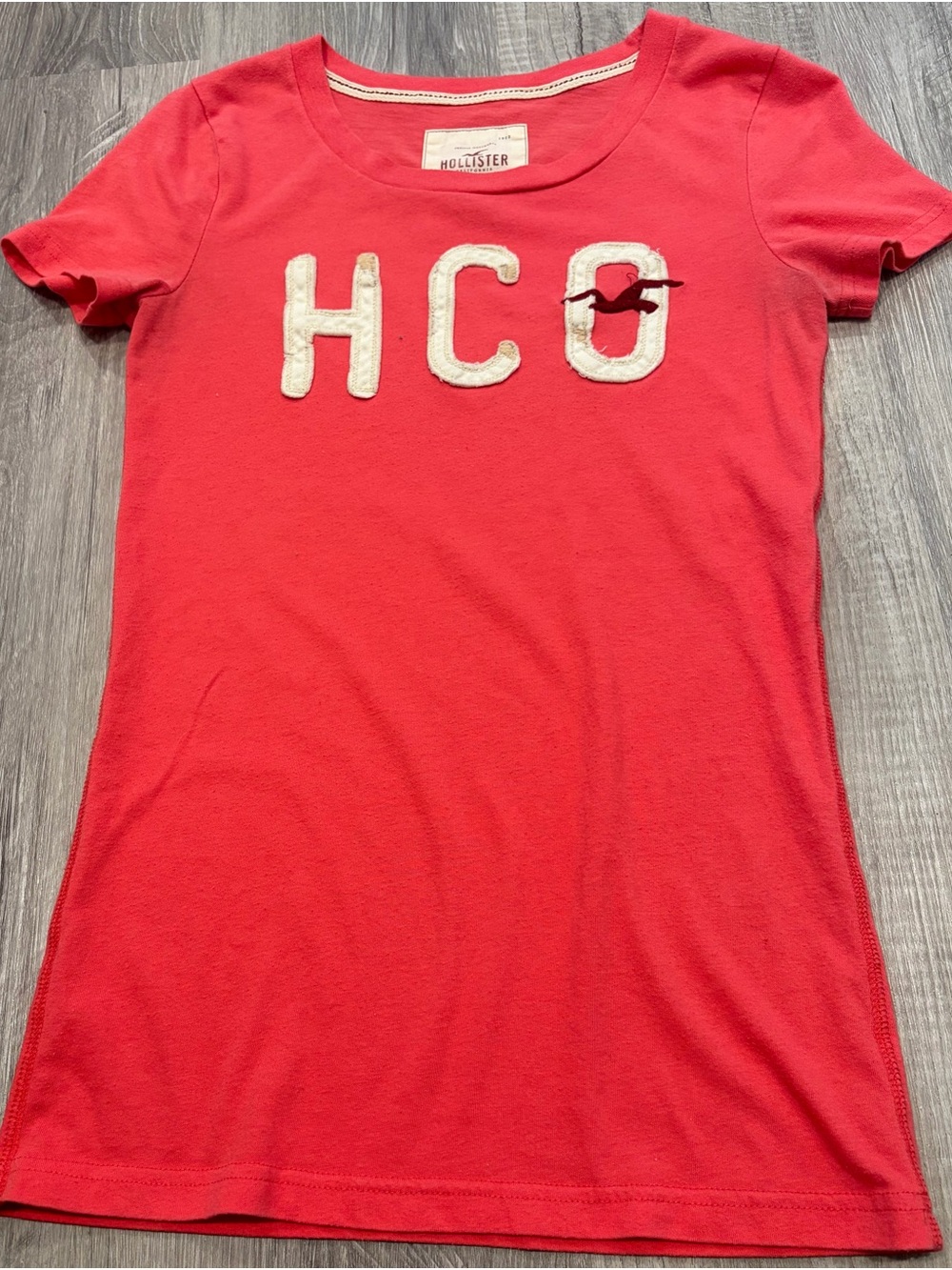 Hollister Co. Coral HCO Seagull short sleeve Tee woman medium